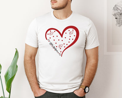 brand:Bella Canvas|color:White|Six Seven Valentine Heart 6 7 Graphic T-Shirt