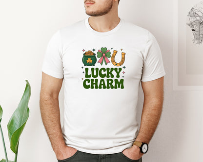 brand:Bella Canvas|color:White|Lucky Charm St Patricks Day 8 Graphic T-Shirt