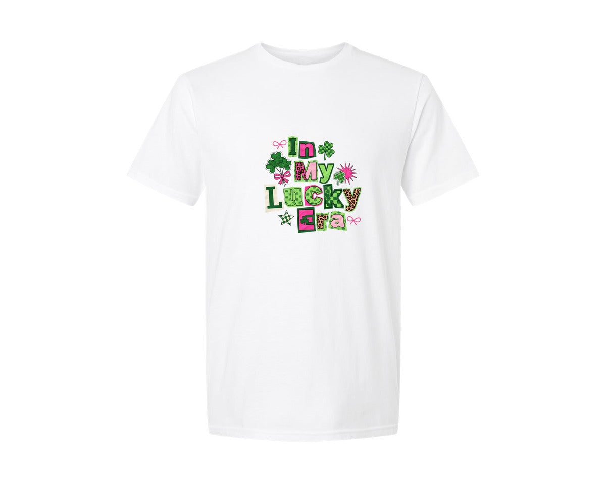 brand:Generic|color:White|In My Lucky Era Graphic T-Shirt