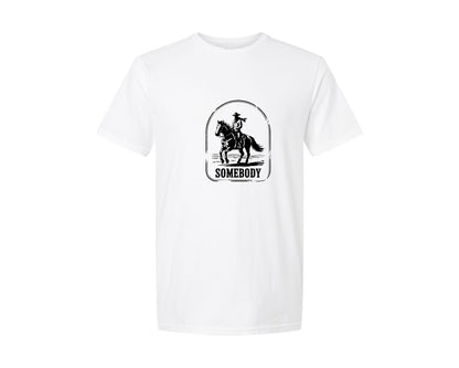 brand:Generic|color:White|Cowboy Riding Horse Western Rider Graphic T-Shirt