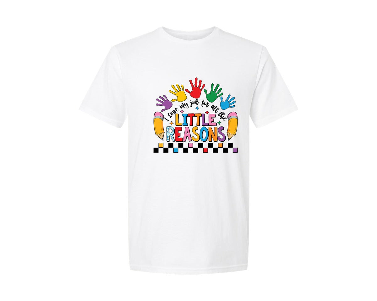 brand:Generic|color:White|I Love My Job For All Little Reasons Graphic T-Shirt