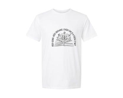brand:Generic|color:White|Keep Going Keep Growing Self Love Quote Graphic T-Shirt