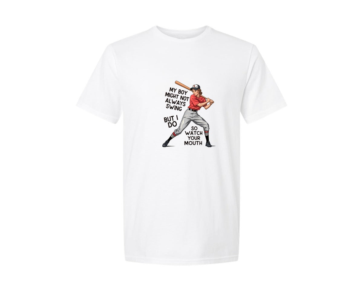 brand:Generic|color:White|Baseball Mom Funny Softball 3 Graphic T-Shirt