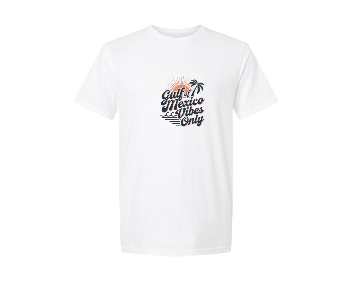brand:Generic|color:White|Gulf Of Mexico Vibes Only 4 Graphic T-Shirt