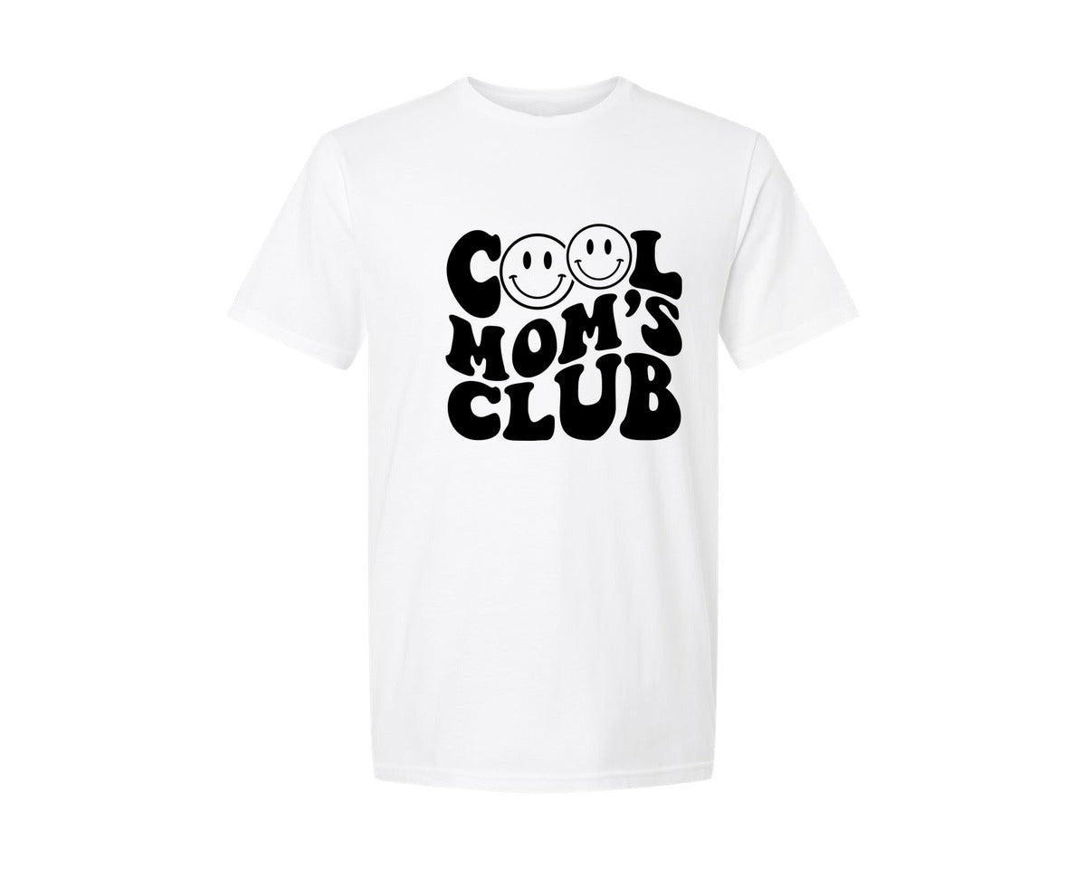brand:Generic|color:White|Cool Moms Club Wavy 2 Graphic T-Shirt