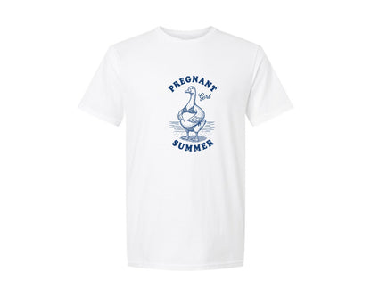 brand:Generic|color:White|Pregnant Girl Pregnancy Reveal Graphic T-Shirt
