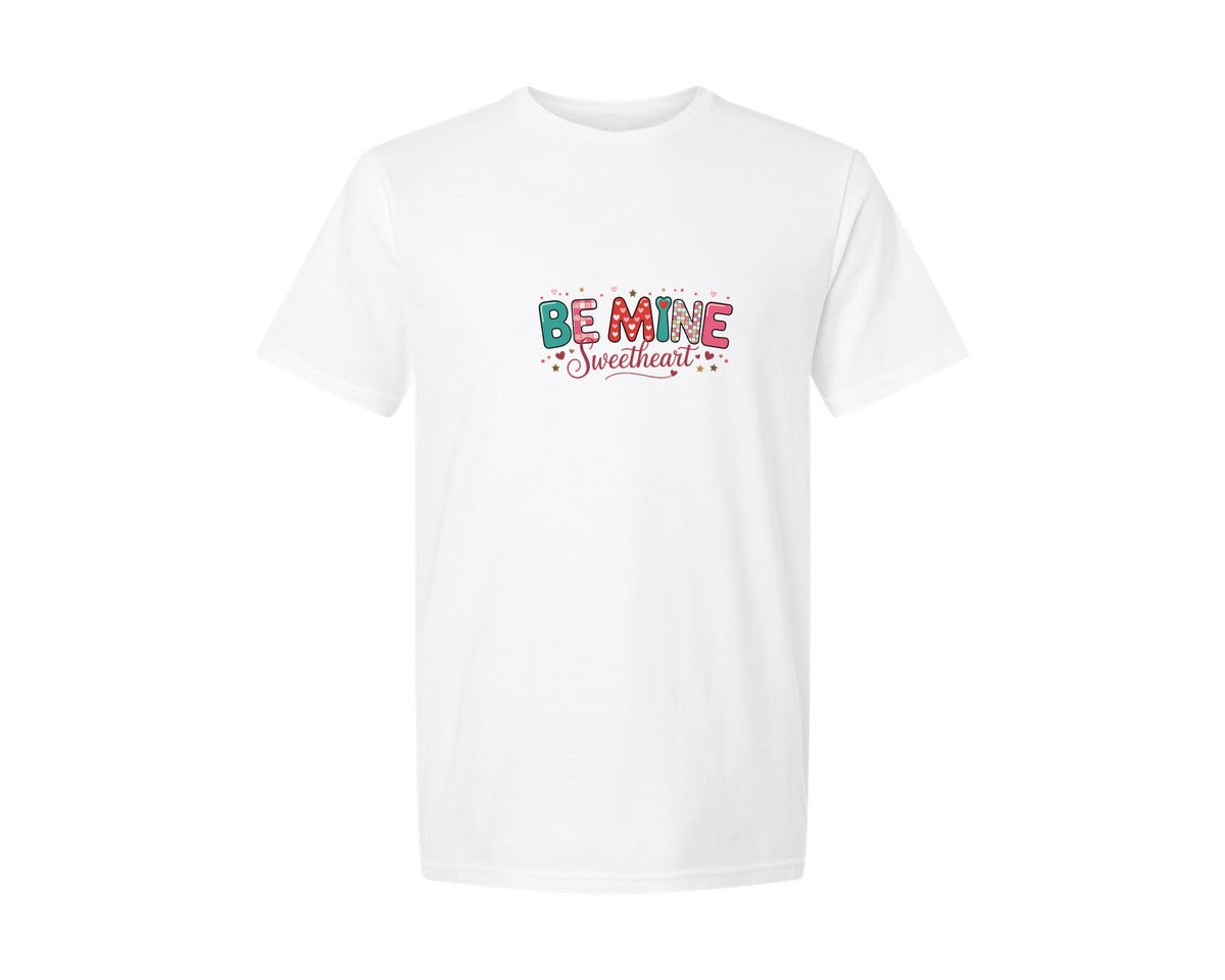 brand:Generic|color:White|Be Mine Sweetheart Valentine T Shirt Graphic T-Shirt