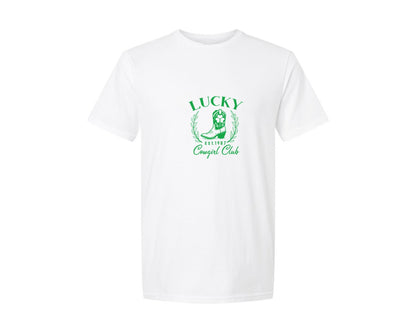 brand:Generic|color:White|Lucky Cowgirl Pngst Patricks Day Graphic T-Shirt