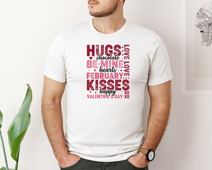 brand:Bella Canvas|color:White|Happy Valentines Day Xoxo Graphic T-Shirt