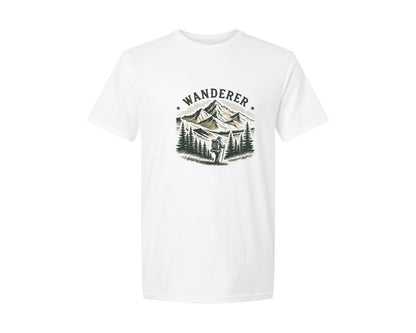 brand:Generic|color:White|Vintage Wanderer Adventure Hiking Graphic T-Shirt