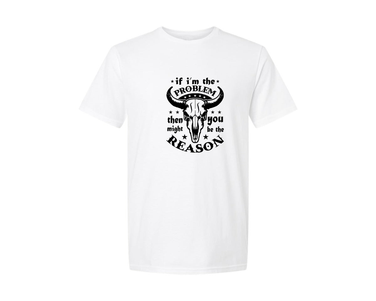 brand:Generic|color:White|If Im The Problem Svgcountry Music Graphic T-Shirt