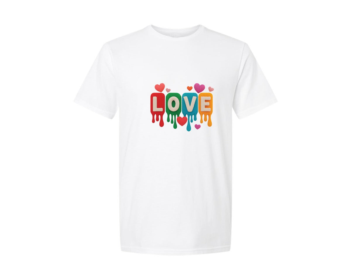 brand:Generic|color:White|Faux Yarn Love Valentines Day 69 Graphic T-Shirt