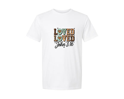 brand:Generic|color:White|Loved John 316 So Very Loved Graphic T-Shirt