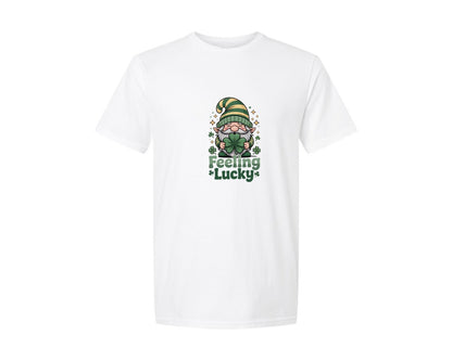 brand:Generic|color:White|Lucky Irish Gnome St Patricks Day Graphic T-Shirt