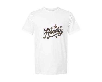 brand:Generic|color:White|Howdy Western Cowboy Rope Graphic T-Shirt