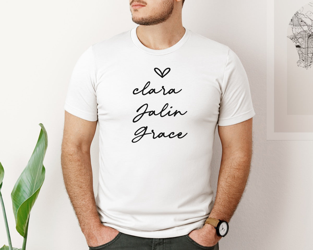 brand:Bella Canvas|color:White|I Wear My Heart On My Sleeve Graphic T-Shirt