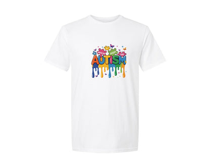 brand:Generic|color:White|Autism Acceptance Puzzle Graphic T-Shirt
