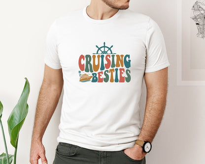 brand:Bella Canvas|color:White|Friends Cruise Trip Cruising Besties Graphic T-Shirt