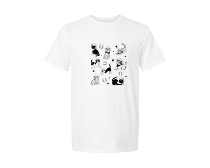 brand:Generic|color:White|Cowboy Cat Vintage Illustration Graphic T-Shirt