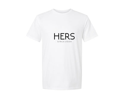 brand:Generic|color:White|His Hers Couple T Shirt Design Graphic T-Shirt