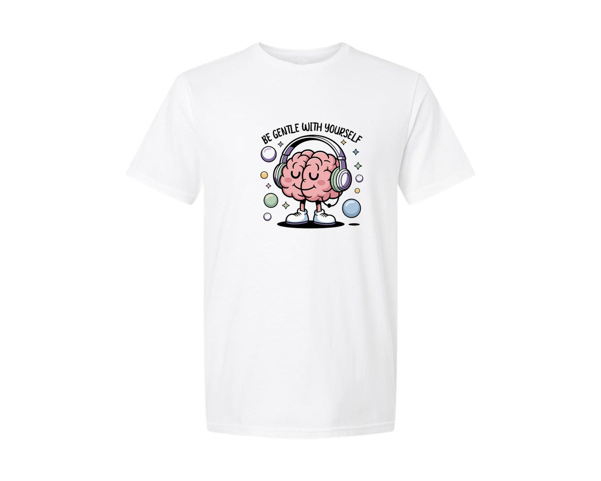 brand:Generic|color:White|Be Gentle With Yourself Healthy T Shirt Graphic T-Shirt