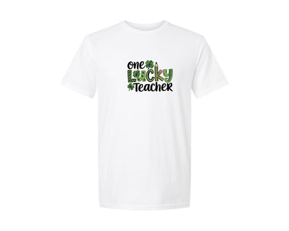 brand:Generic|color:White|St Patricks Day Teacher 5 Graphic T-Shirt