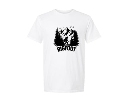 brand:Generic|color:White|Retro Bigfoot Silhouette Pixel Art Graphic T-Shirt