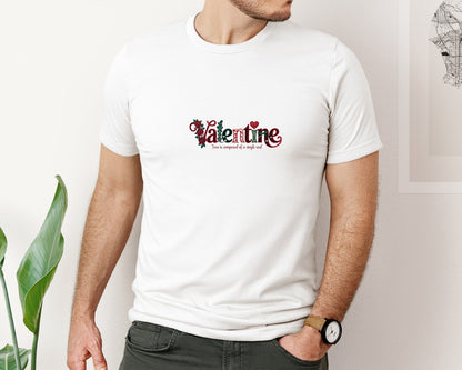 brand:Bella Canvas|color:White|Vintage Rose Valentine Faux Embroidery Graphic T-Shirt