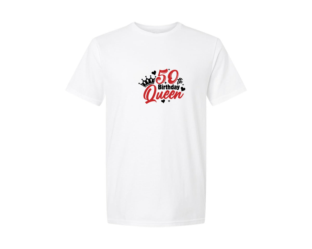 brand:Generic|color:White|50Th Birthday Queen T Shirt Design Graphic T-Shirt
