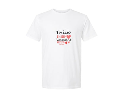 brand:Generic|color:White|Thick Thighs Valentine Vibes Design 21 Graphic T-Shirt