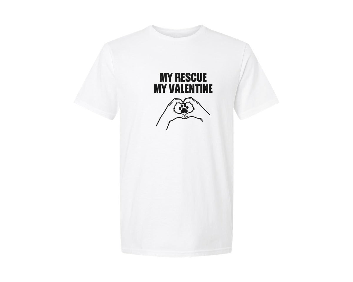 brand:Generic|color:White|My Rescue My Valentine Tshirt Design 2 Graphic T-Shirt