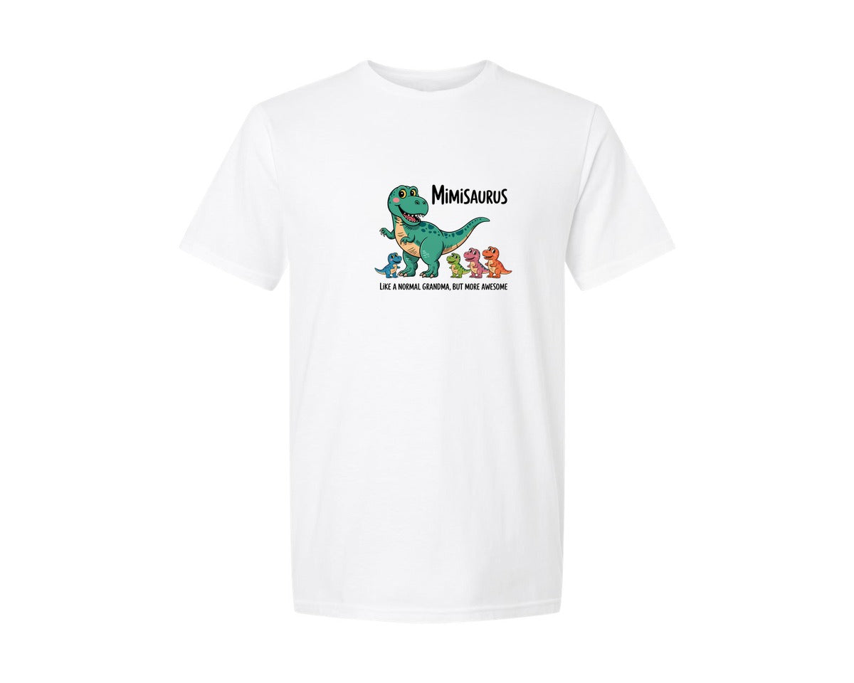 brand:Generic|color:White|Mimisaurus Like A Normal Grandma Graphic T-Shirt