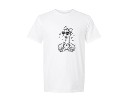 brand:Generic|color:White|Cute Goose Love Xoxo Valentine Graphic T-Shirt