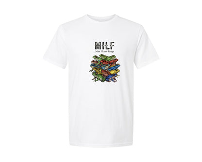 brand:Generic|color:White|Milf Man I Love Frogs Funny Frog Graphic T-Shirt