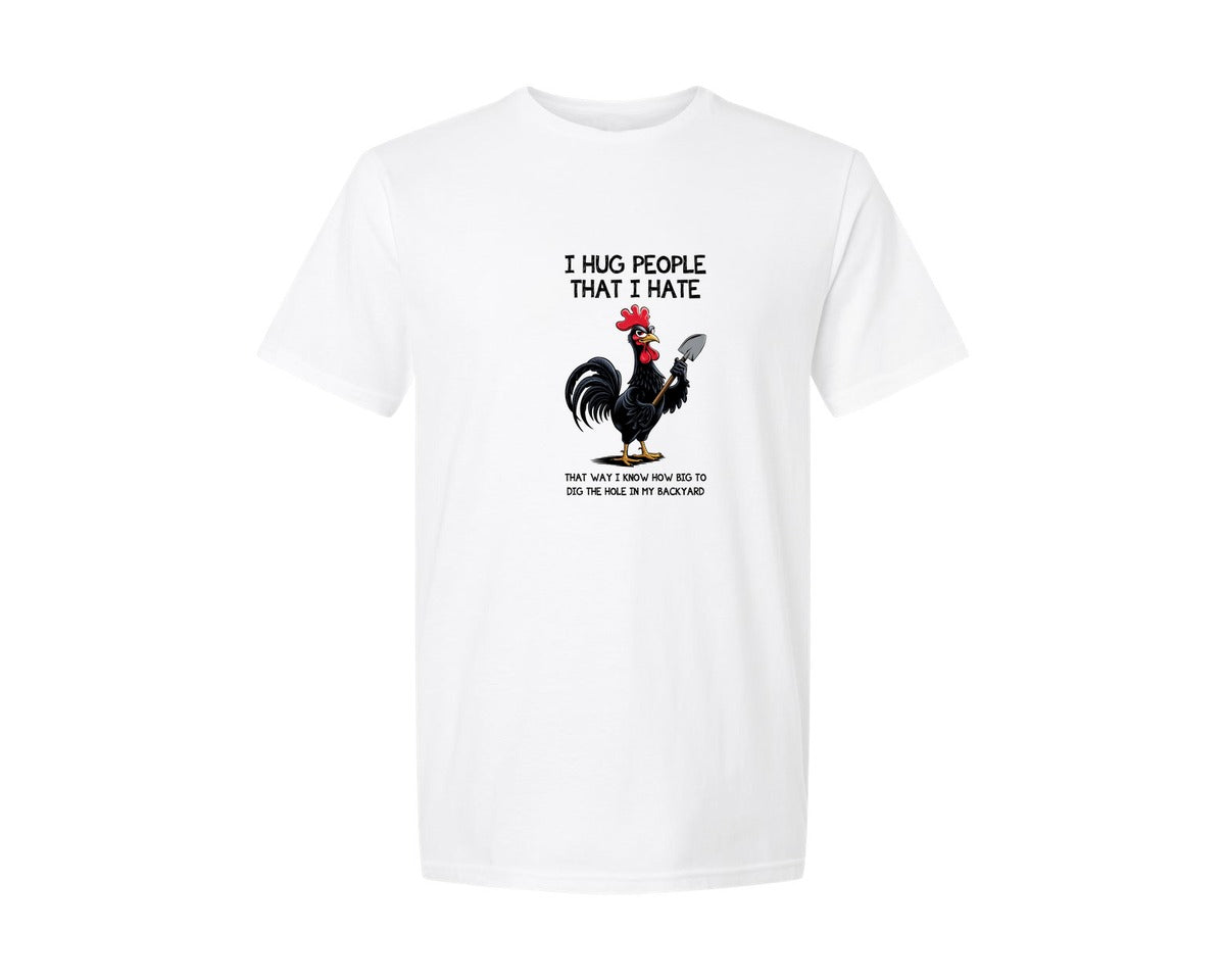 brand:Generic|color:White|I Hug People That I Hate Funny Graphic T-Shirt