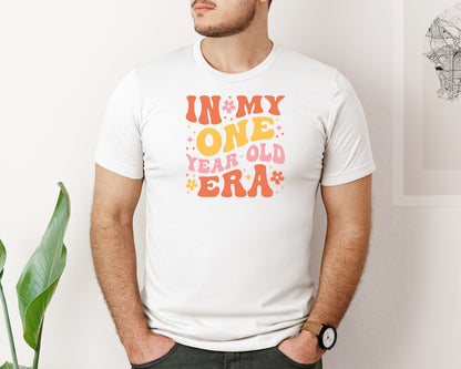 brand:Bella Canvas|color:White|In My One Year Old Era First Birthday Graphic T-Shirt