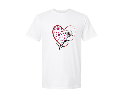 brand:Generic|color:White|Love Heart Valentines Day 4 Graphic T-Shirt