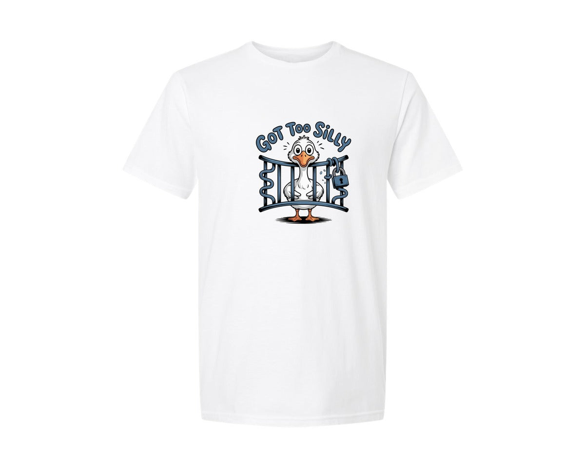 brand:Generic|color:White|Got Too Silly Funny Goose Graphic T-Shirt