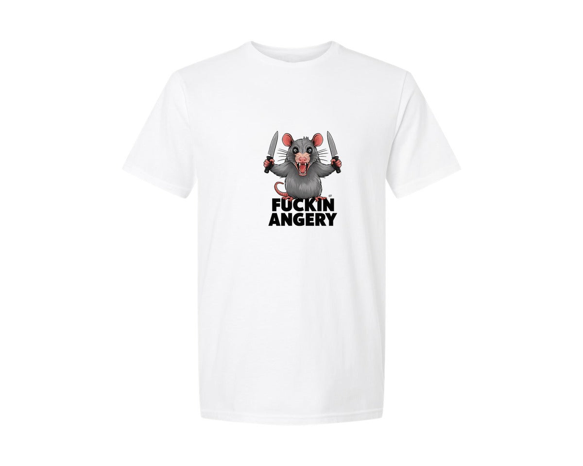 brand:Generic|color:White|Angry Opossum Funny Opossum Graphic T-Shirt