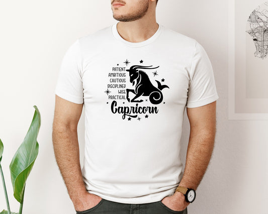Zodiac Cut File Capricorn Design Graphic T-Shirt