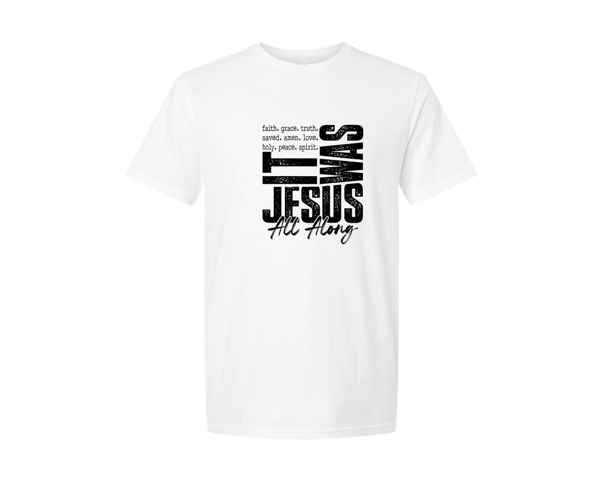 brand:Generic|color:White|It Was Jesus All Along Svgjesus Graphic T-Shirt