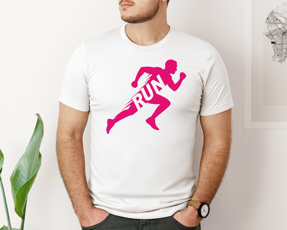 brand:Bella Canvas|color:White|Run Running Lover Graphic T-Shirt