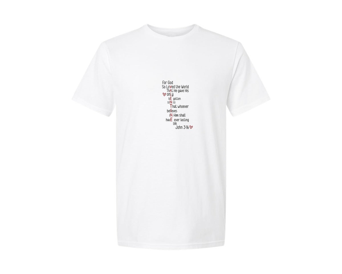 brand:Generic|color:White|For God So Loved The World Svgpng Graphic T-Shirt
