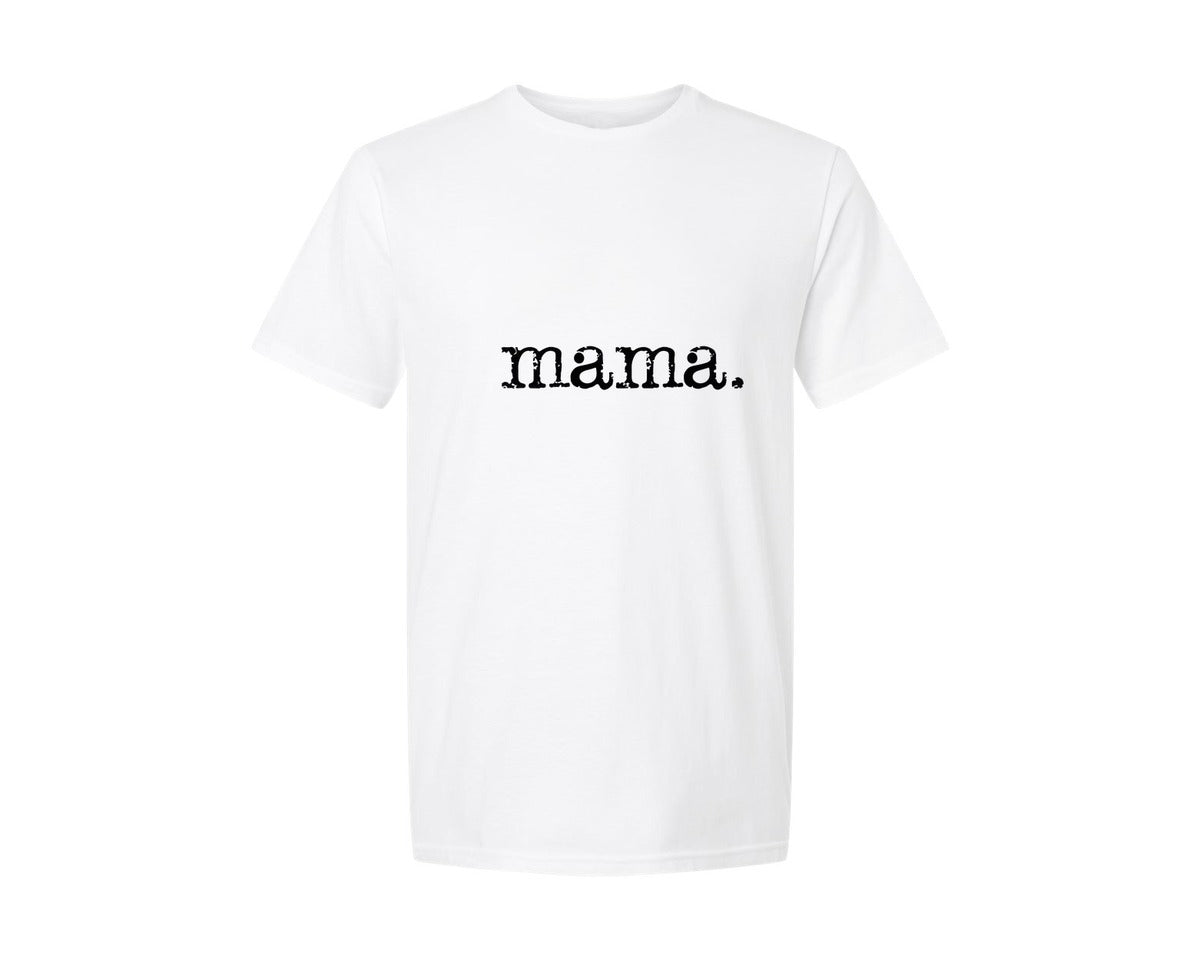 brand:Generic|color:White|Retro Distressed Mama Typography Graphic T-Shirt