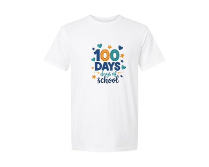 brand:Generic|color:White|Retro 100 Days Of School Design 2 Graphic T-Shirt