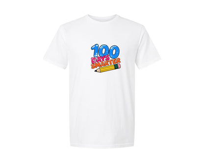 brand:Generic|color:White|100 Days Smarter Teacher Student Graphic T-Shirt