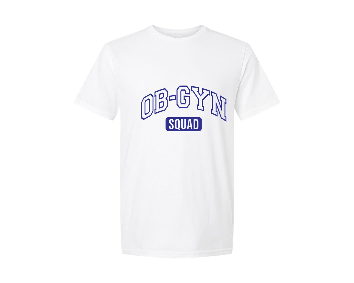 brand:Generic|color:White|Ob Gyn Onc Squad At Your Cervix Graphic T-Shirt