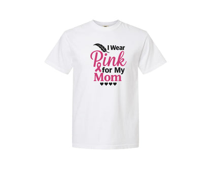 brand:Comfort Colors|color:White|Feather Ribbon Mom Graphic T-Shirt