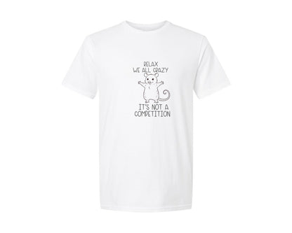 brand:Generic|color:White|Relax We All Crazy Funny Possum T Shirt Graphic T-Shirt