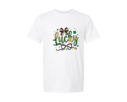brand:Generic|color:White|Lucky Shamrock Trendy Irish Graphic T-Shirt